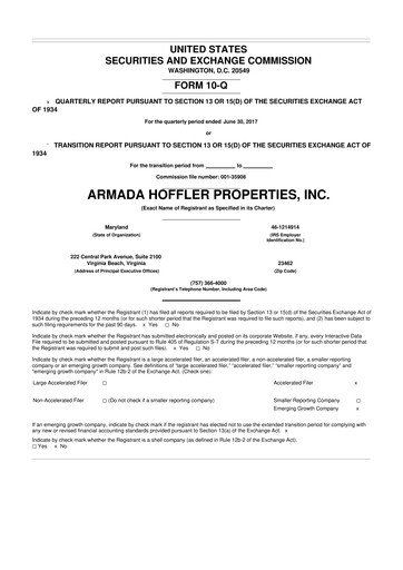 Vorschaubild Armada Hoffler Properties
 10-Q Quartalsbericht  