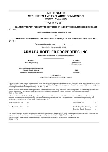 Vorschaubild Armada Hoffler Properties
 10-Q Quartalsbericht  