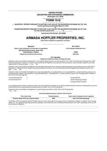 Vorschaubild Armada Hoffler Properties
 10-Q Quartalsbericht  