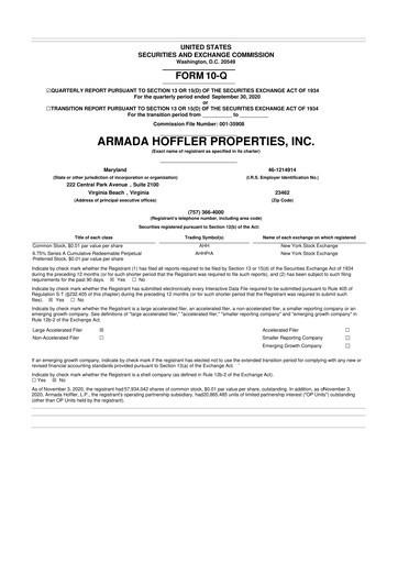 Vorschaubild Armada Hoffler Properties
 10-Q Quartalsbericht  