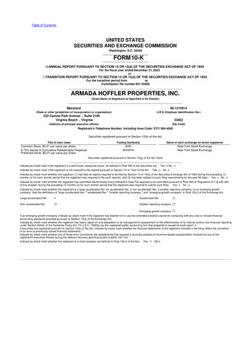 Miniature Armada Hoffler Properties
 10-K Rapport annuel 2023