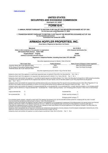 Miniature Armada Hoffler Properties
 10-K Rapport annuel 2025
