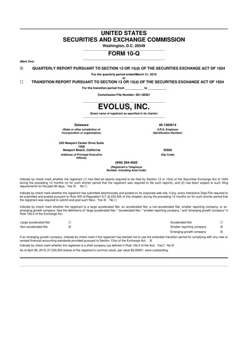 Thumbnail Evolus
 10-Q Quarterly Report FY 