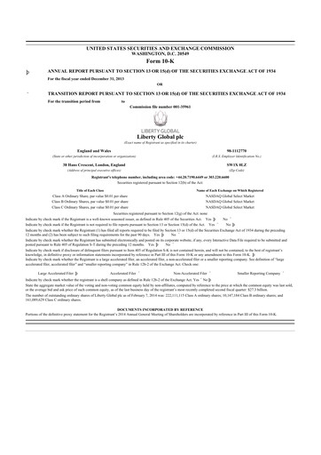 Thumbnail Liberty Global 10-K Annual Report 2013