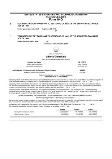 Thumbnail Liberty Global 10-Q Quarterly Report FY2017 