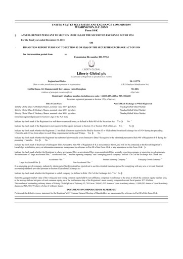 Thumbnail Liberty Global 10-K Annual Report 2018