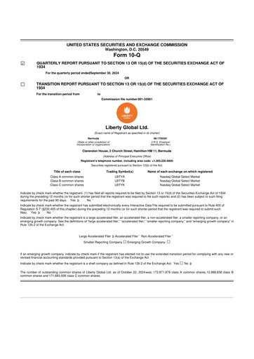 Thumbnail Liberty Global 10-Q Quarterly Report FY2024 