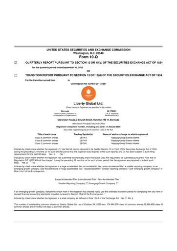 Thumbnail Liberty Global 10-Q Quarterly Report FY2025 