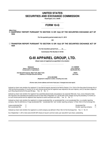 Vorschaubild G-III Apparel Group 10-Q Quartalsbericht 2014 