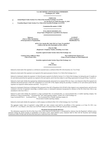 Thumbnail Full House Resorts
 10-K Annual Report 2013