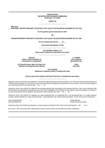 Vorschaubild G-III Apparel Group 10-Q Quartalsbericht 2015 