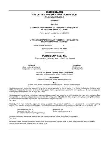 Thumbnail PetMed Express
 10-Q Quarterly Report FY2015 