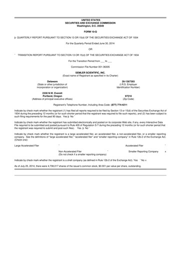 Thumbnail Semler Scientific
 10-Q Quarterly Report FY2014 