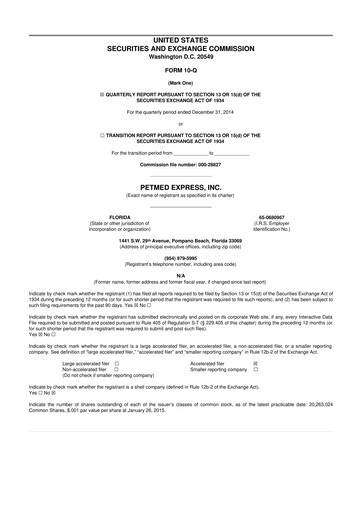 Thumbnail PetMed Express
 10-Q Quarterly Report FY2015 