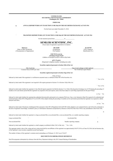 Thumbnail Semler Scientific
 10-K Annual Report 2014