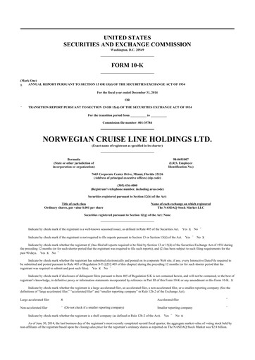 Thumbnail Norwegian Cruise Line
 10-K Annual Report 2014