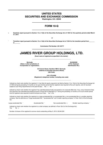 Thumbnail James River Group 10-Q Quarterly Report FY2015 