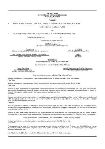 Thumbnail Cantaloupe 10-K Annual Report 2015