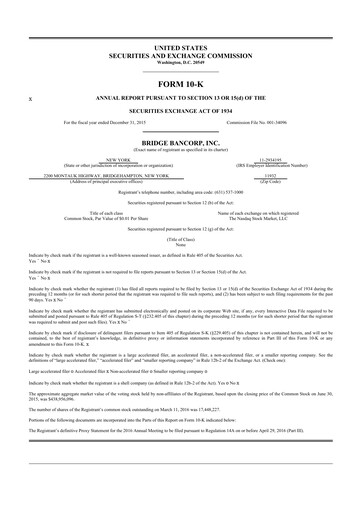 Thumbnail Dime Community Bancshares 10-K Annual Report 2015