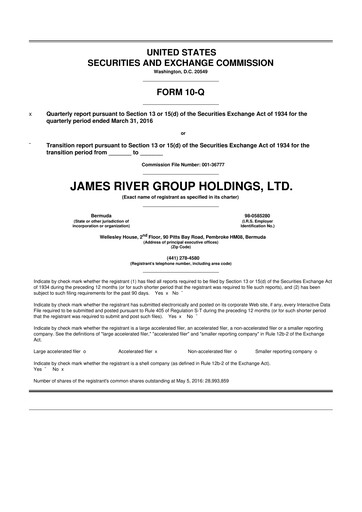 Thumbnail James River Group 10-Q Quarterly Report FY2016 