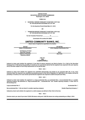 Thumbnail United Community Bank 10-Q Quarterly Report FY 