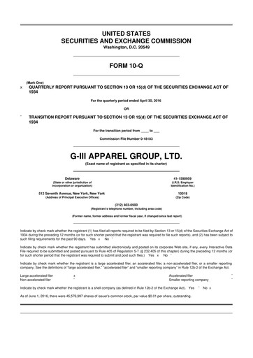 Vorschaubild G-III Apparel Group 10-Q Quartalsbericht 2017 