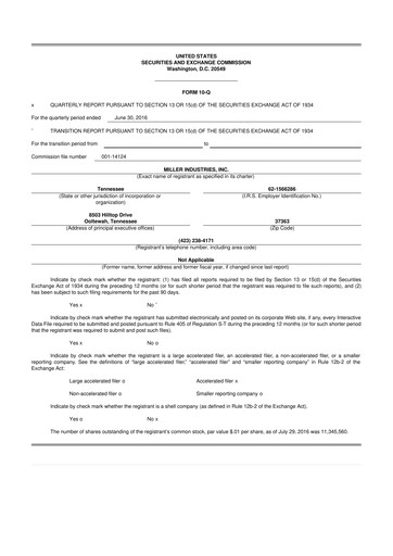 Thumbnail Miller Industries 10-Q Quarterly Report FY2016 