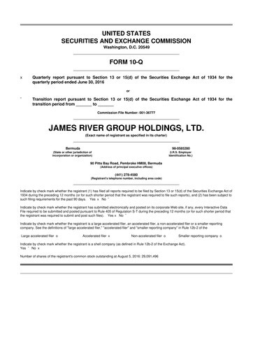 Thumbnail James River Group 10-Q Quarterly Report FY2016 