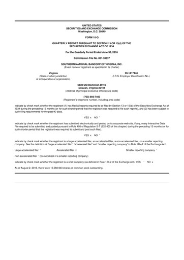 Thumbnail Primis Financial 10-Q Quarterly Report FY2016 