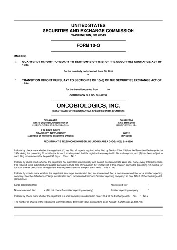 Thumbnail Outlook Therapeutics
 10-Q Quarterly Report FY2016 