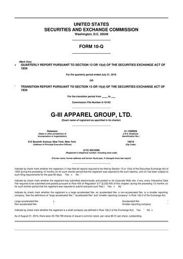 Vorschaubild G-III Apparel Group 10-Q Quartalsbericht 2017 
