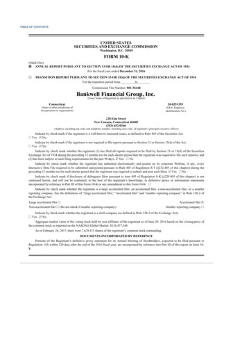 Thumbnail Bankwell Financial Group 10-K Annual Report 2016