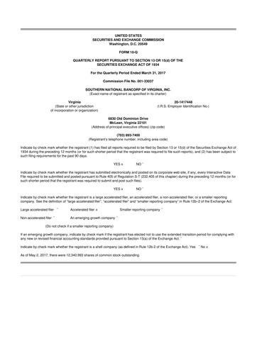 Thumbnail Primis Financial 10-Q Quarterly Report FY2017 