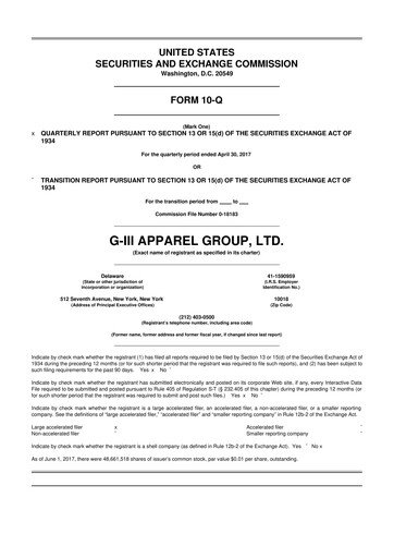 Vorschaubild G-III Apparel Group 10-Q Quartalsbericht 2018 