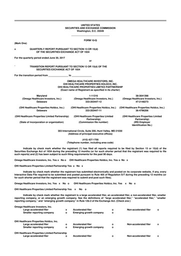 Thumbnail Omega Healthcare Investors 10-Q Quarterly Report FY 