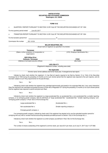 Thumbnail Miller Industries 10-Q Quarterly Report FY2017 