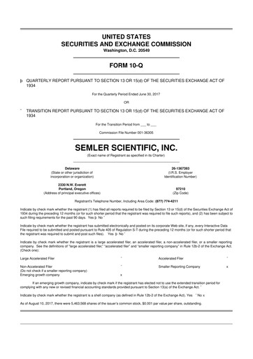 Thumbnail Semler Scientific
 10-Q Quarterly Report FY2017 