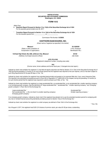 Thumbnail Hawthorn Bancshares 10-Q Quarterly Report FY2017 