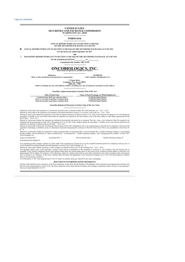 Vorschaubild Outlook Therapeutics
 10-K Jahresbericht 2017