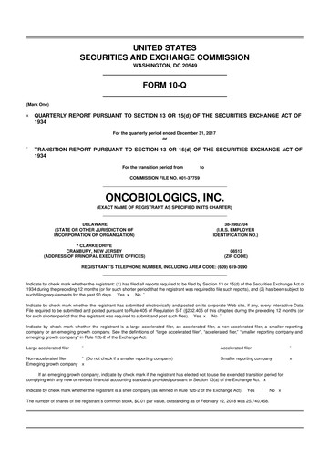Thumbnail Outlook Therapeutics
 10-Q Quarterly Report FY2018 