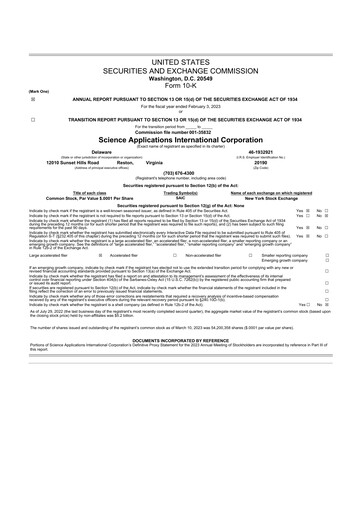Thumbnail SAIC (Science Applications International Corp) 10-K Annual Report 2023