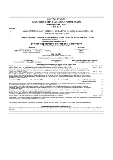 Thumbnail SAIC (Science Applications International Corp) 10-K Annual Report 2025