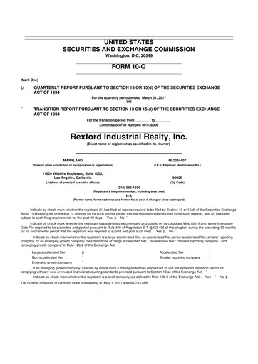Thumbnail Rexford Industrial 10-Q Quarterly Report FY2017 