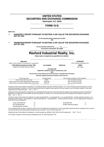 Thumbnail Rexford Industrial 10-Q Quarterly Report FY2024 