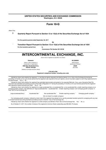 Thumbnail Intercontinental Exchange 10-Q Quarterly Report FY2017 