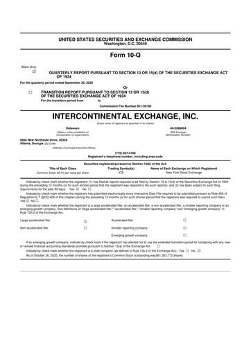 Thumbnail Intercontinental Exchange 10-Q Quarterly Report FY2020 