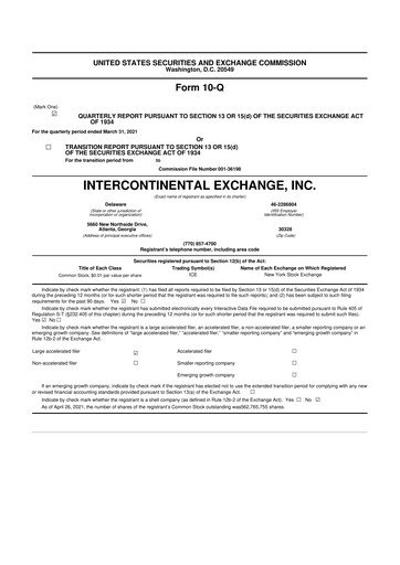 Thumbnail Intercontinental Exchange 10-Q Quarterly Report FY2021 
