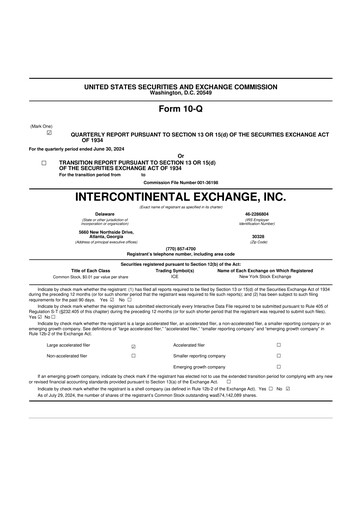Thumbnail Intercontinental Exchange 10-Q Quarterly Report FY2024 