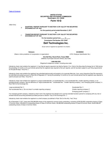 Vorschaubild Dell 10-Q Quartalsbericht 2018 