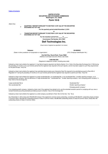 Vorschaubild Dell 10-Q Quartalsbericht 2019 